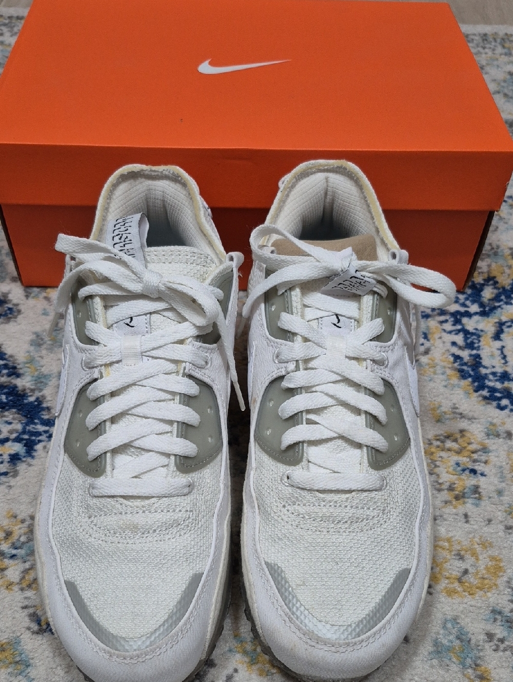 Nike White and Light Gray Men’s Running Sneakers
